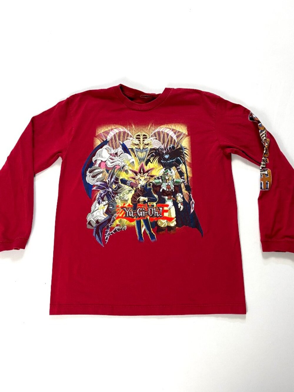 Vintage Yu-Gi-Oh! Long Sleeve Shirt Red Sz Small Anime Japanese Cartoon